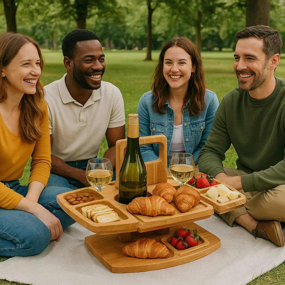 Table de Pique-Nique Pliante Compacte en Bois — photo 3